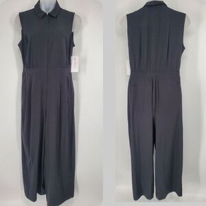 Women's ATHLETA Brooklyn Heights Wide Leg Jumpsuit Size 16 Black‎ NEW